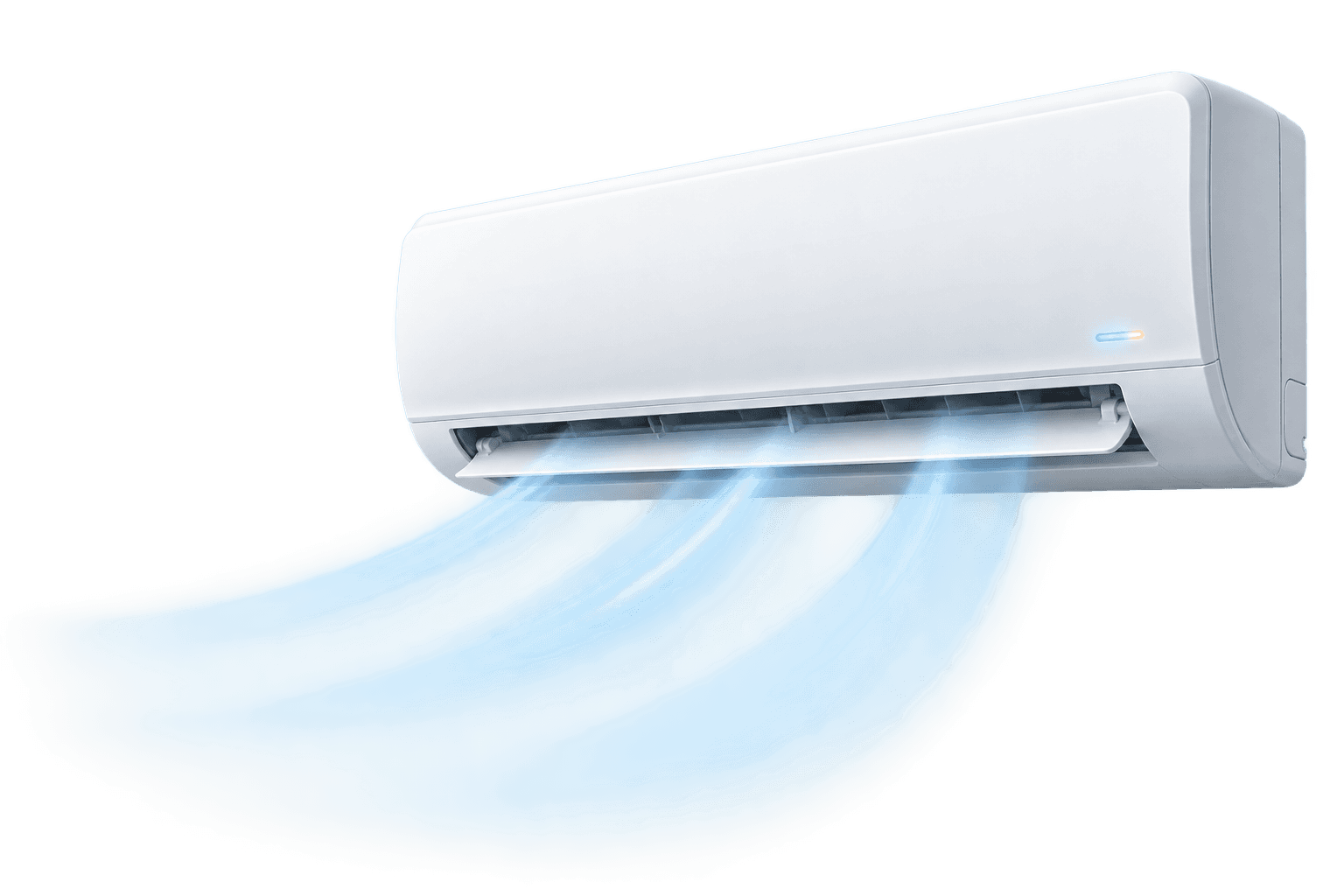 Illustrative stock image of a wall-mounted air conditioning unit